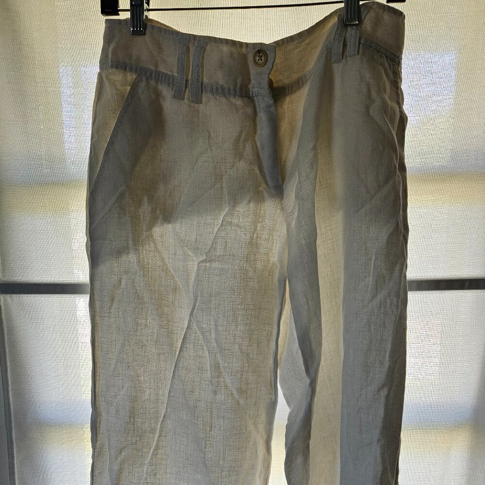 White linen pants